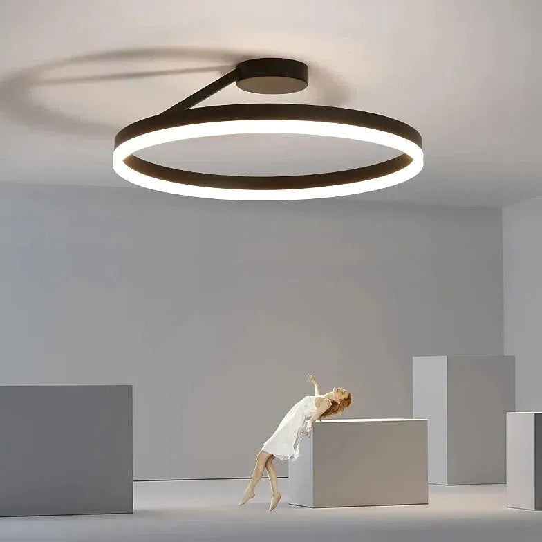 Black Round Minimalist LED Ceiling Light