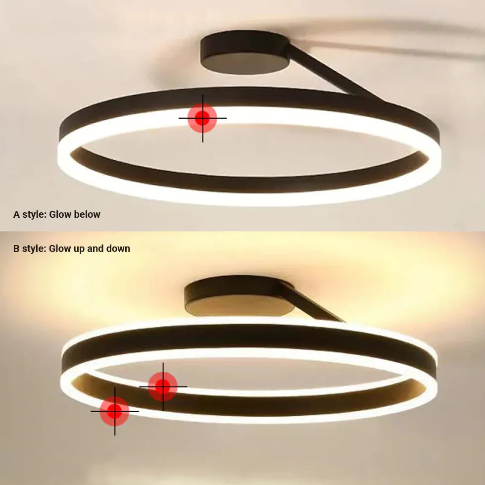 Black Round Minimalist LED Ceiling Light