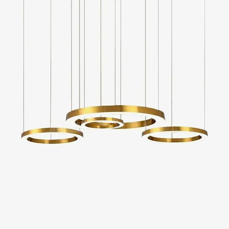 Gold LED Multi-Light Round Design Pendant Light