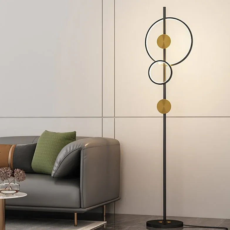 Lampadaire moderne en métal multi-cercle