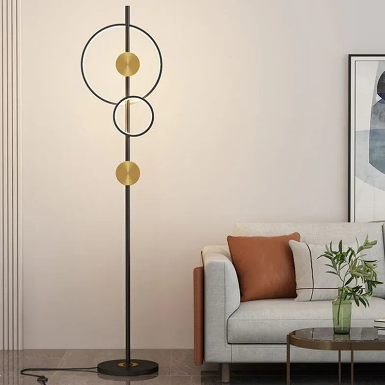 Lampadaire moderne en métal multi-cercle