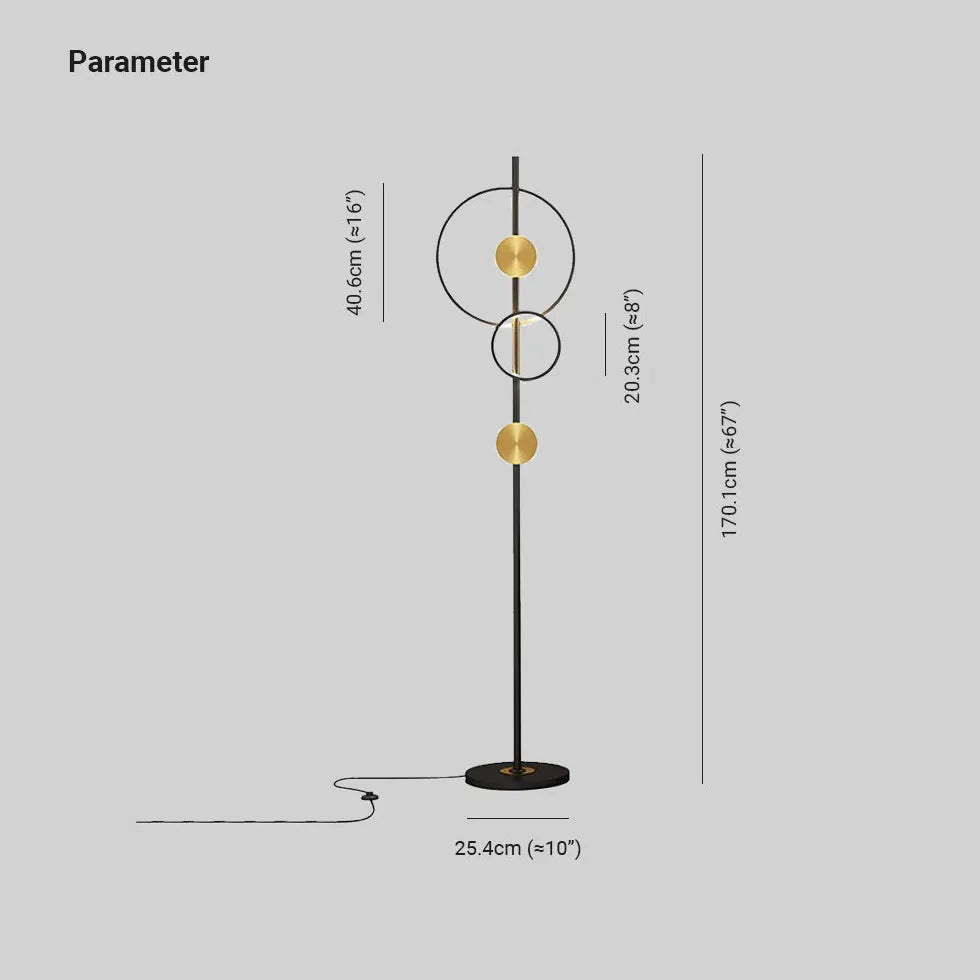 Lampadaire moderne en métal multi-cercle