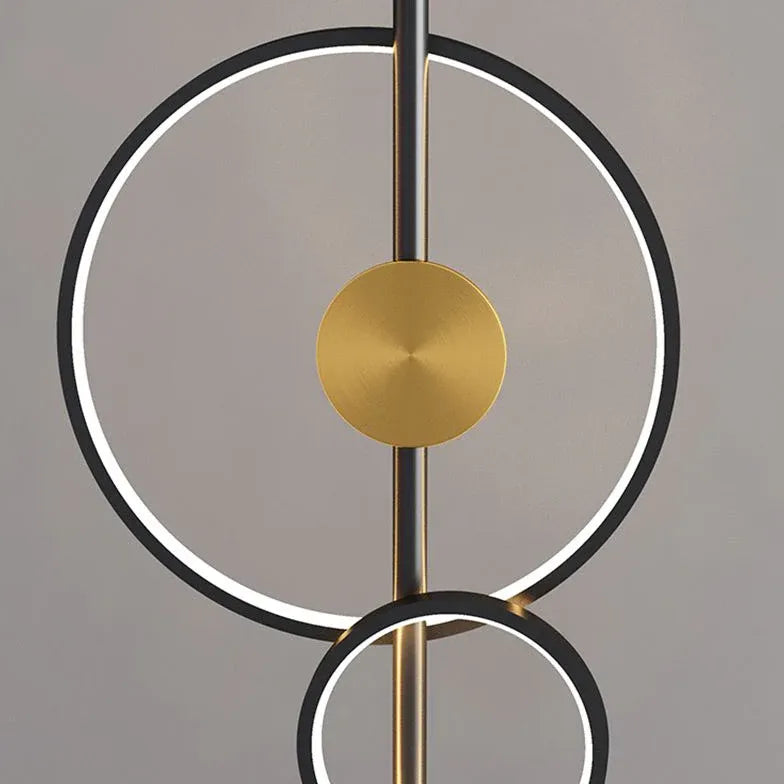 Lampadaire moderne en métal multi-cercle