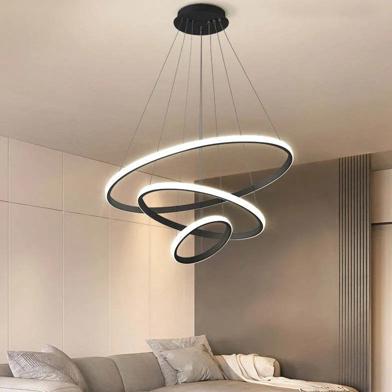 Suspension LED moderne en anneau pour salon