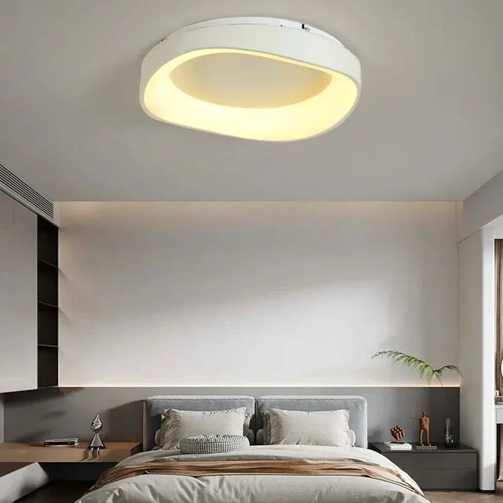 Plafonnier Led Blanc Au Design Rond Et Épuré - Clowas.fr