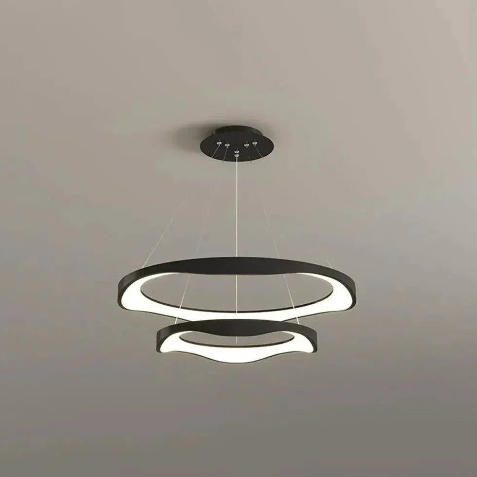 Lustre Rond Noir Créatif Nordique Moderne - Clowas.fr