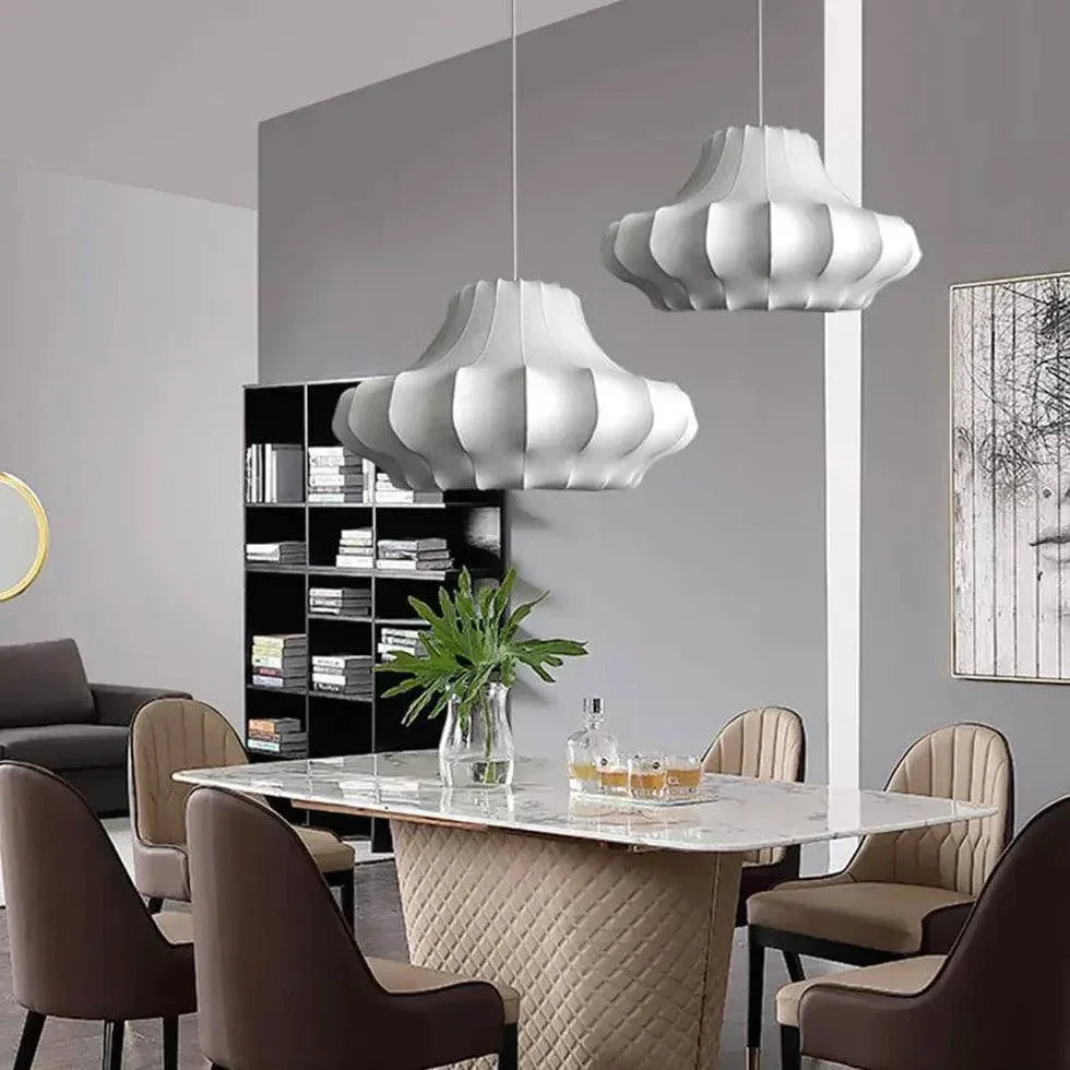 Lustre Moderne Blanc En Fil Métallique - Clowas.fr