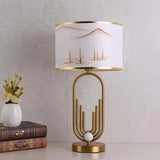 Modèle de paysage cylindrique lampe de table artistique