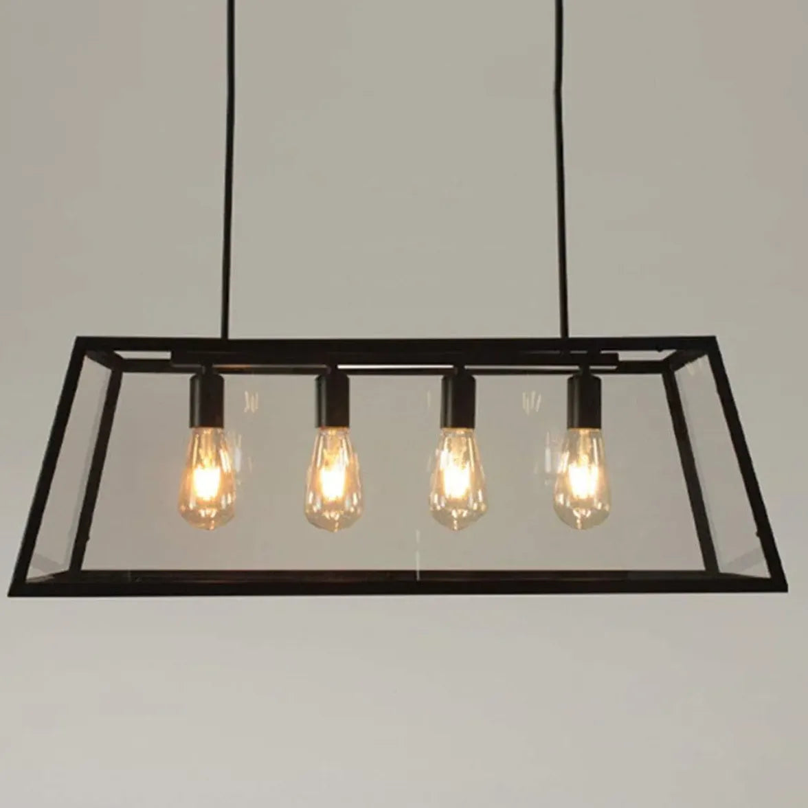 Black Rectangular Frame Industrial Pendant Light