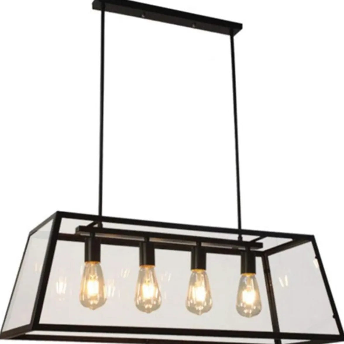 Black Rectangular Frame Industrial Pendant Light