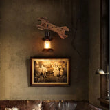 Lampe Murale Industrielle Vintage Bois