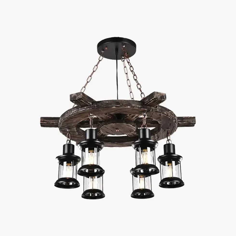 Lustre Rustique Bois Vintage Industriel Créatif - Clowas.fr