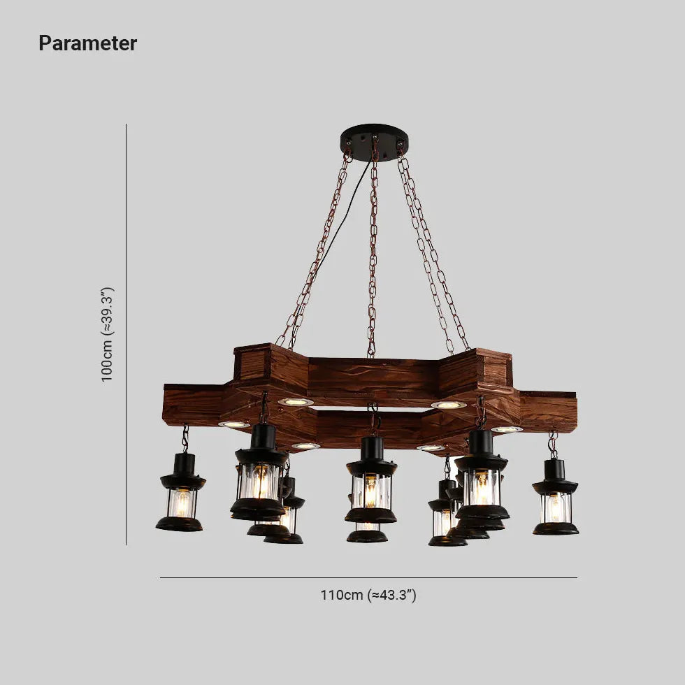 Ship-Shaped Wooden Dining Room Industrial Chandelier