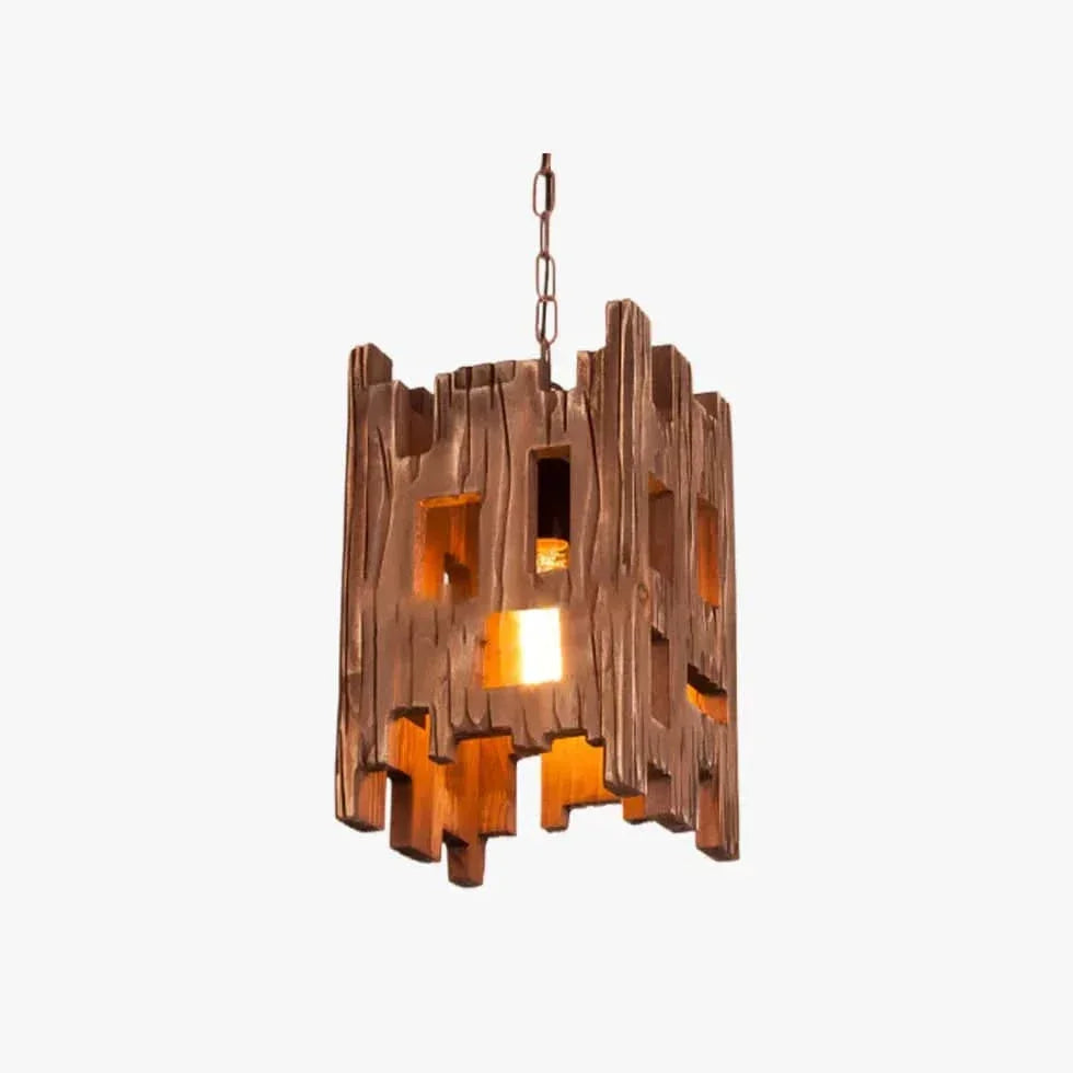 Luminaire Suspension Style Ancien Bois Vintage - Clowas.fr