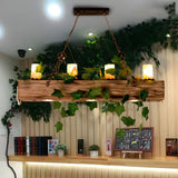 Rectangular Wooden Decor Dining Room Pendant Light