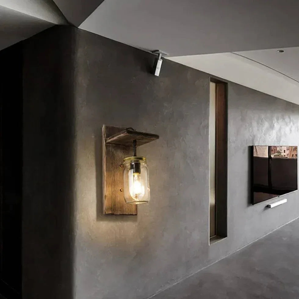 Applique Murale Forte Luminosité Abat-Jour Bois - Clowas.fr