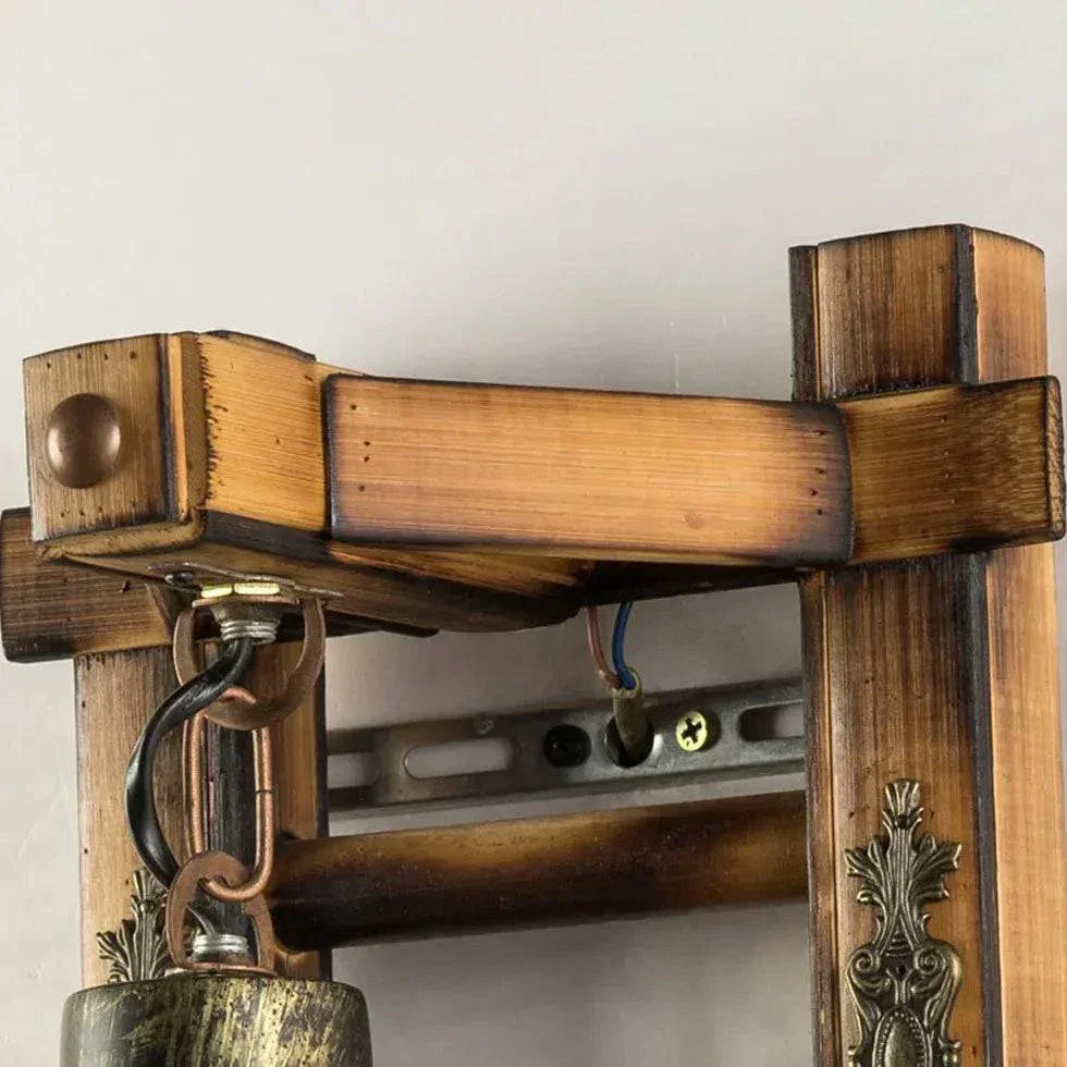 Applique Murale Rustique Vintage Bois Fer Forgé - Clowas.fr