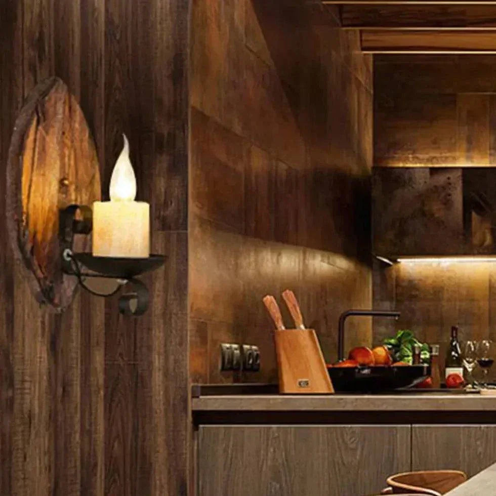 Luminaires Appliques Vintage Rustique En Bois Et Fer - Clowas.fr