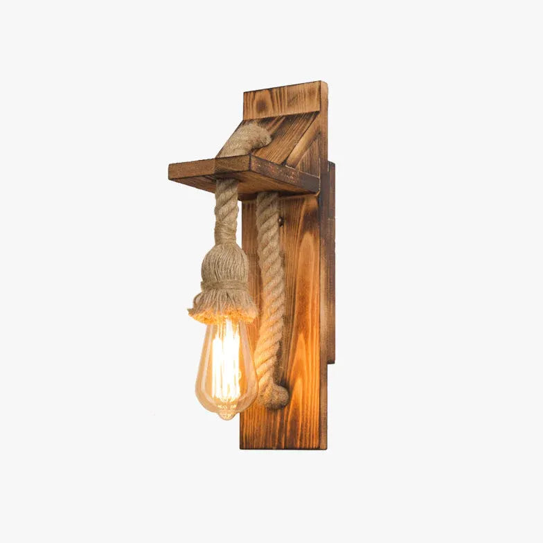 Wooden Rope Industrial Wall Lights