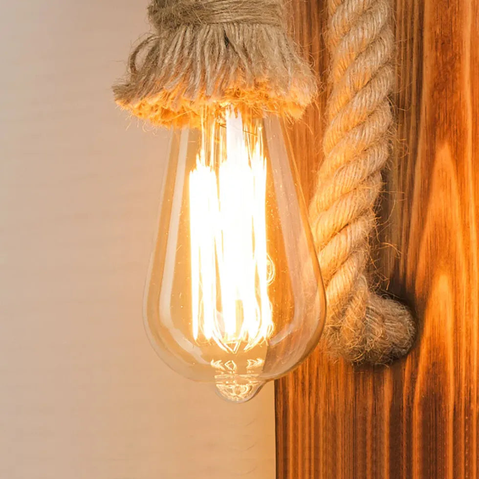 Wooden Rope Industrial Wall Lights