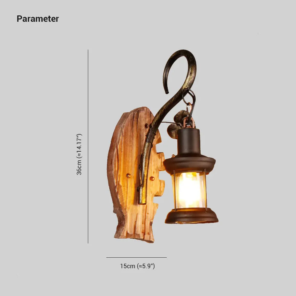 Fish Shape Lantern Wood Vintage Wall Lights