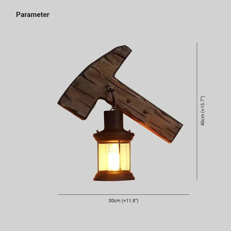 Applique Murale Luminaire Bois Style Industriel Créatif Rétro - Clowas.fr