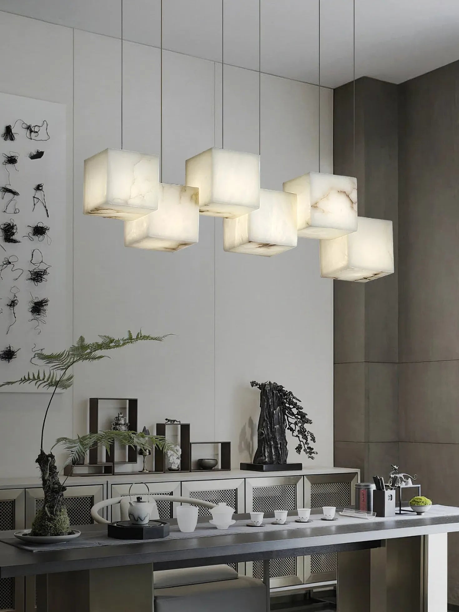 Geometric Cube Modern LED Dining Room Pendant Light