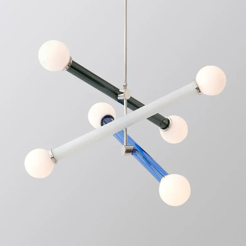 Suspension métal blanc design moderne nordique