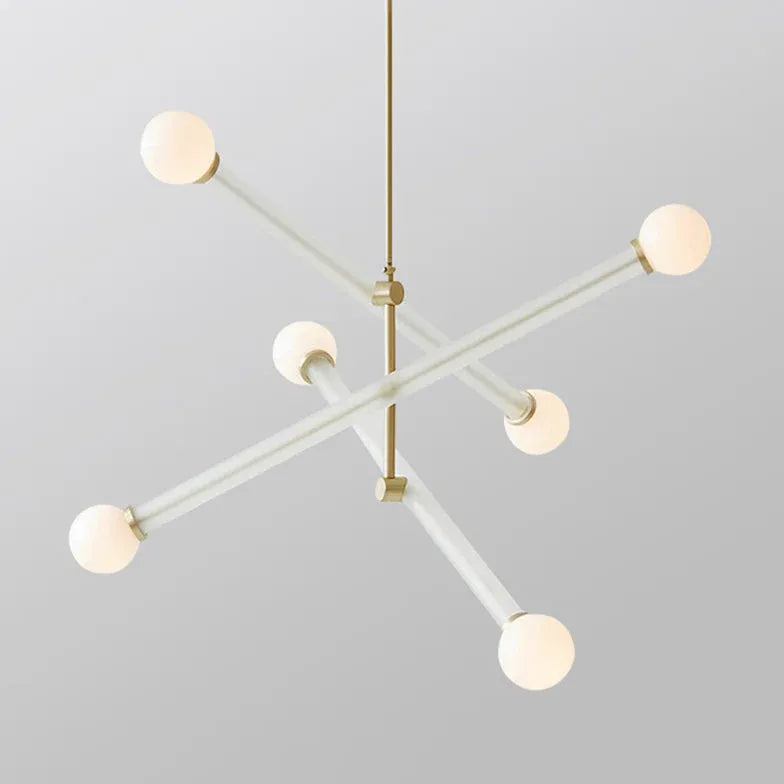 Suspension métal blanc design moderne nordique