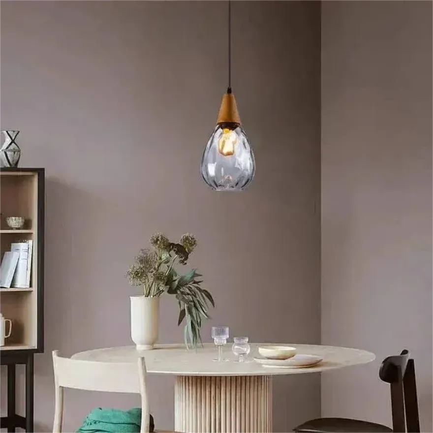 Suspension Goutte d'Eau en Verre Vintage pour Salle à Manger