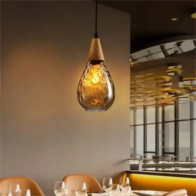 Suspension Goutte d'Eau en Verre Vintage pour Salle à Manger