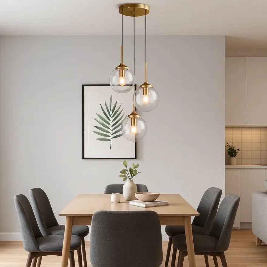 Suspension Boule en Verre Minimaliste pour Salle à Manger