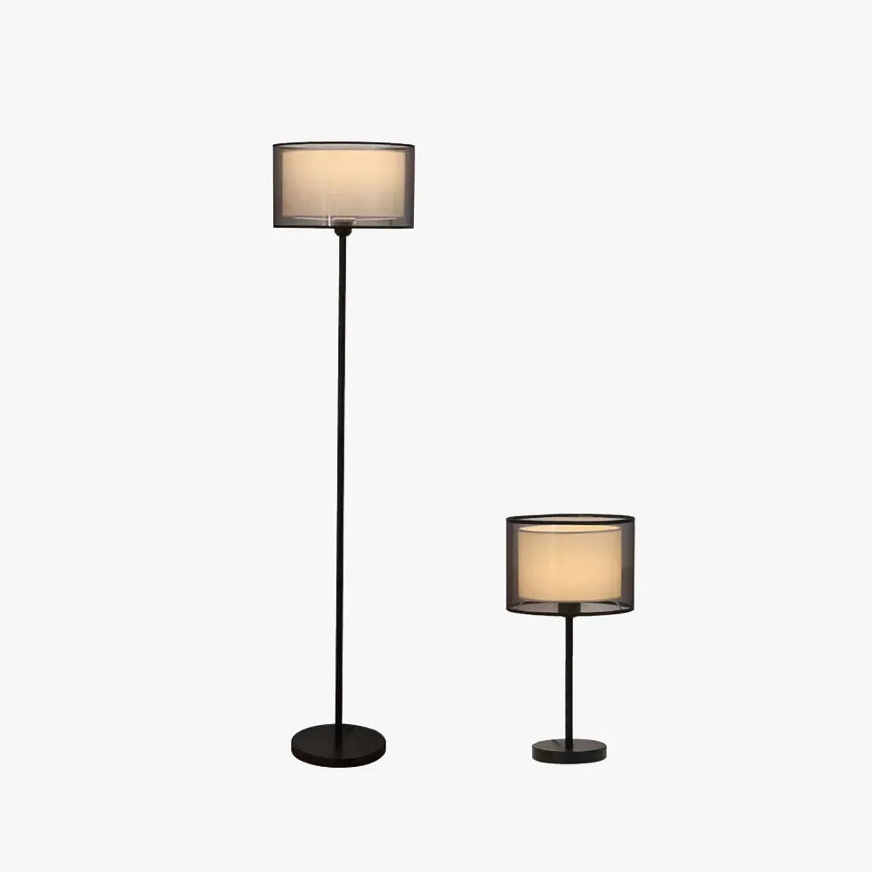 Lampadaire plug-in à mailles noires cylindriques