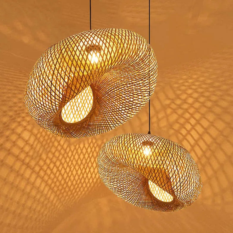 Bamboo Woven Rattan Dining Pendant Pendant Light