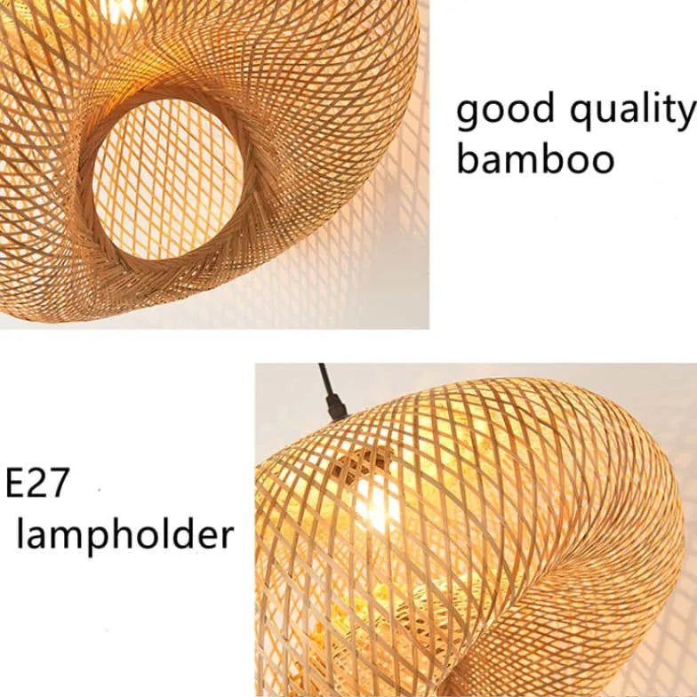 Bamboo Woven Rattan Dining Pendant Pendant Light