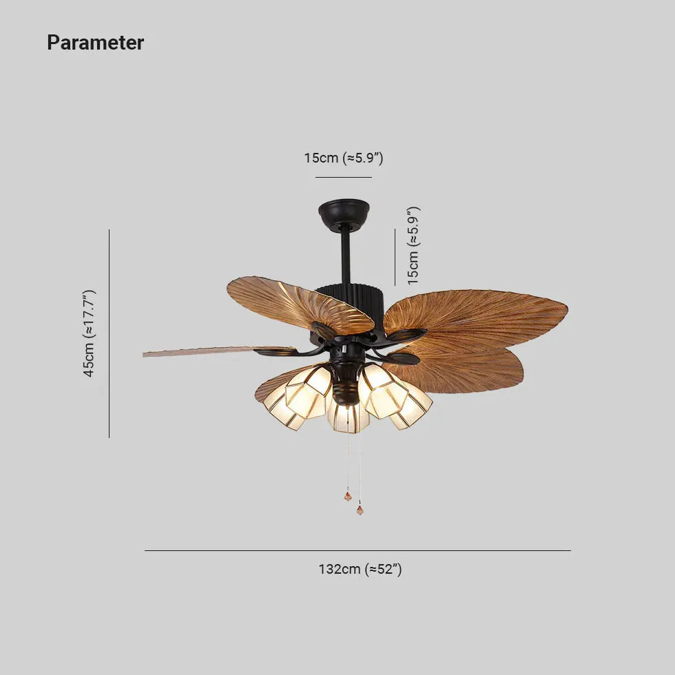 Plafonnier ventilateur de salon rétro silencieux