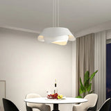 Dual-Layer Wave Design White Dining Room Pendant Light