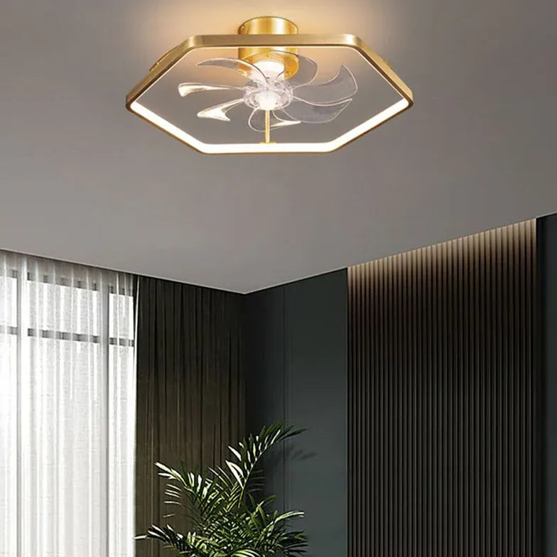 Lampe de ventilateur en cristal de luxe moderne