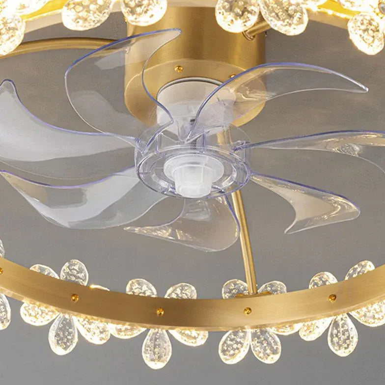 Lampe de ventilateur en cristal de luxe moderne