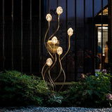 Elegant Glass Flower Outdoor Floor lamps