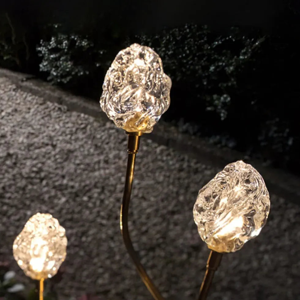 Elegant Glass Flower Outdoor Floor lamps