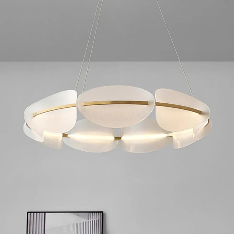 Segmented Circular Frame White LED Pendant Light