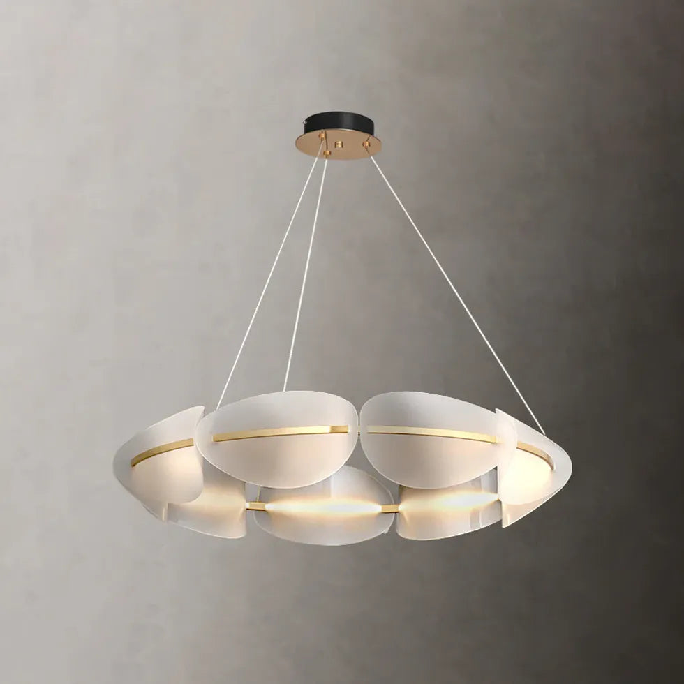 Segmented Circular Frame White LED Pendant Light