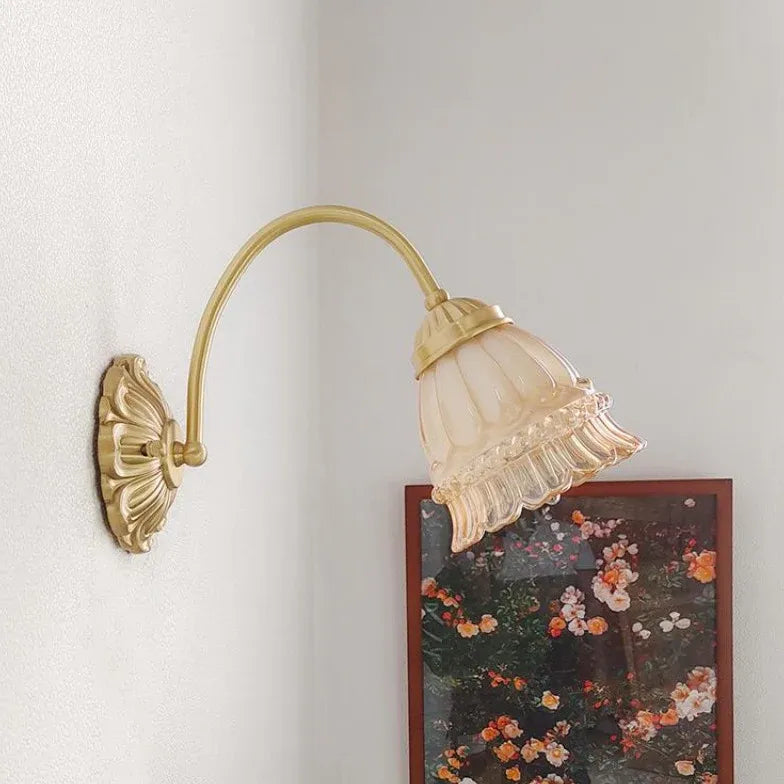 Flower Wall Light Vintage Glass