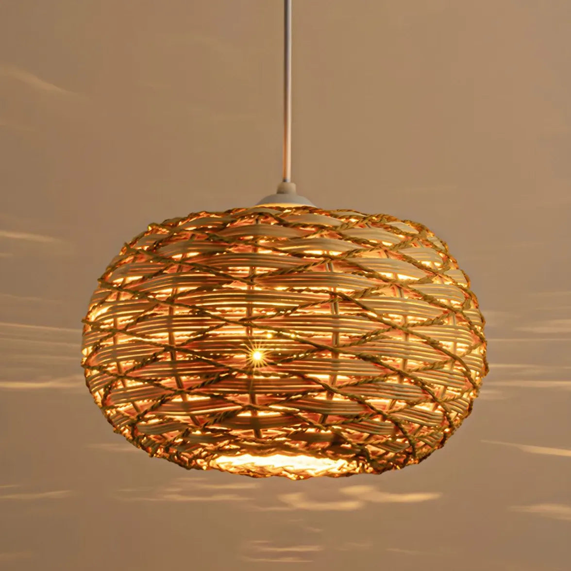 Roard tissé rond Roundmade Vintage Pendant Light