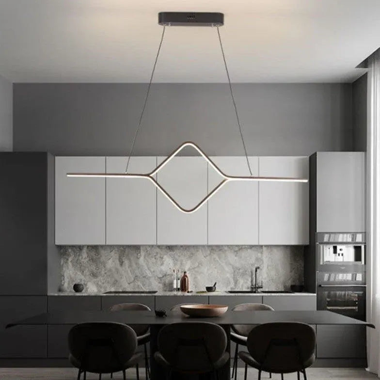 Minimalist Wavy Line Design LED Pendant Light