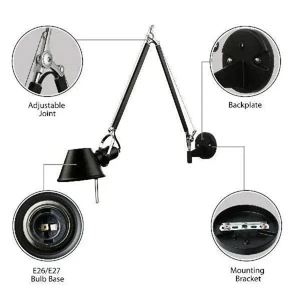 Liseuses Lampes Luminaire Métallique À Bras Réglable - Clowas.fr