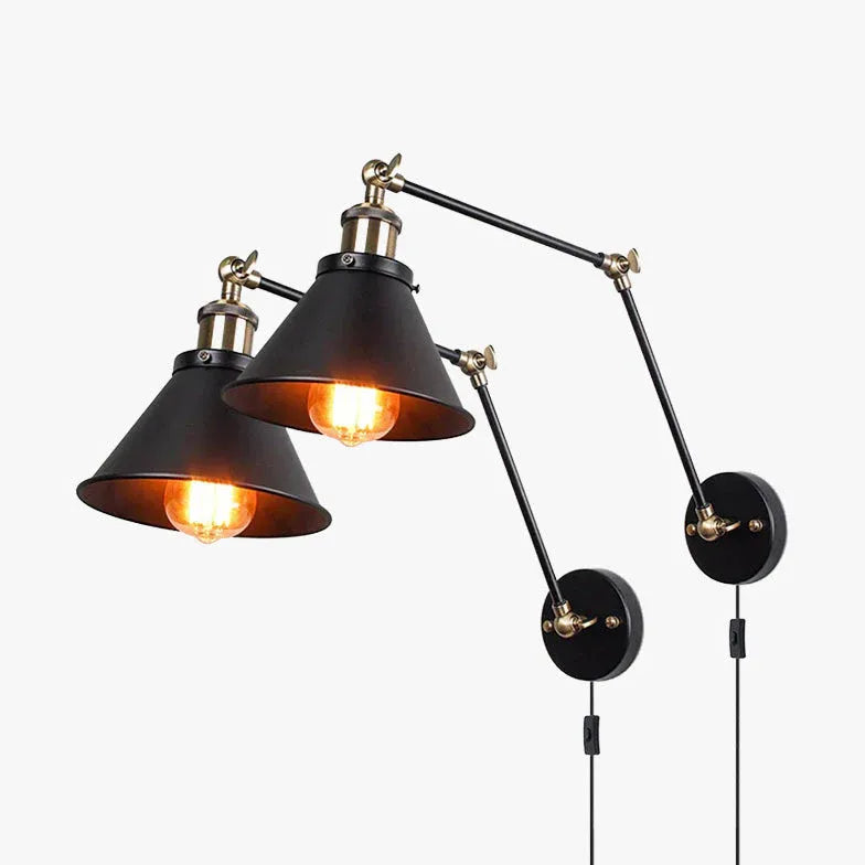 articulating wall light indoor black