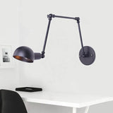 Long Arm Adjustable Black Industrial Wall Lights