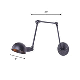 Long Arm Adjustable Black Industrial Wall Lights